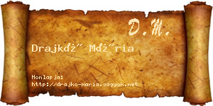 Drajkó Mária névjegykártya